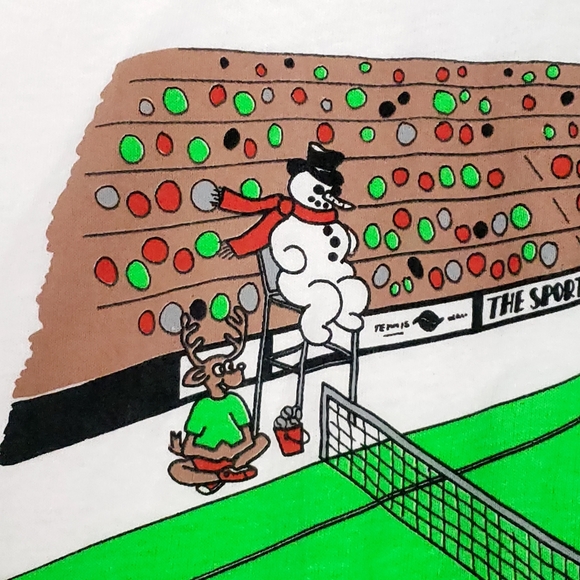 RARE Vintage The Grinch Santa Tennis Single Stitch North Pole Christmas T-shirt - Picture 6 of 13